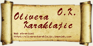 Olivera Karaklajić vizit kartica